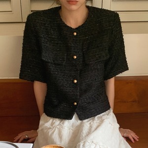 ツイード ハーフ スリーブ ジャケット/2color 3412580