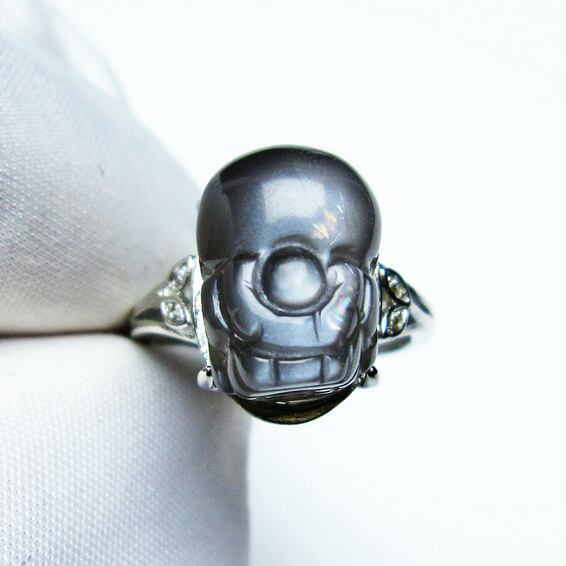 ムーンストーン 指輪 リング 貔貅（ひきゅう） 14号 一点物 [M便 1/20] 115-4364