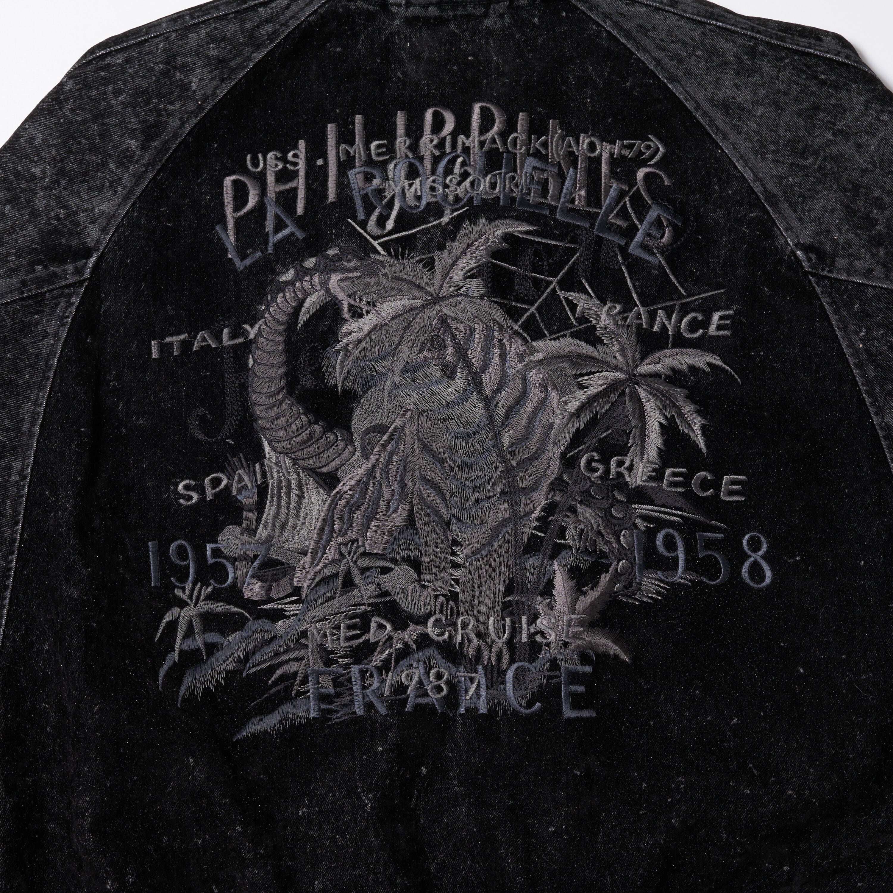 25AW】doublet FLOCKED DENIM SOUVENIOR JACKET (BLACK) 25AW20BL237