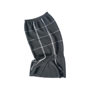 【YUKI SHIMANE】Hand Stitched Slit Knit skirt (Black)