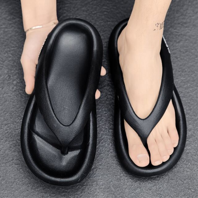 【予約販売】サンダル メンズ フラット スリッパ ビーチサンダル ビーサン ブラック/ホワイト カジュアル スポーティー ビーチサンダル 靴 お洒落 ストリート 韓国 24cm/24.5cm/25cm/25.5cm/26cm/26.5cm/27cm/27.5cm