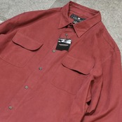 dead stock fake suede shirt red