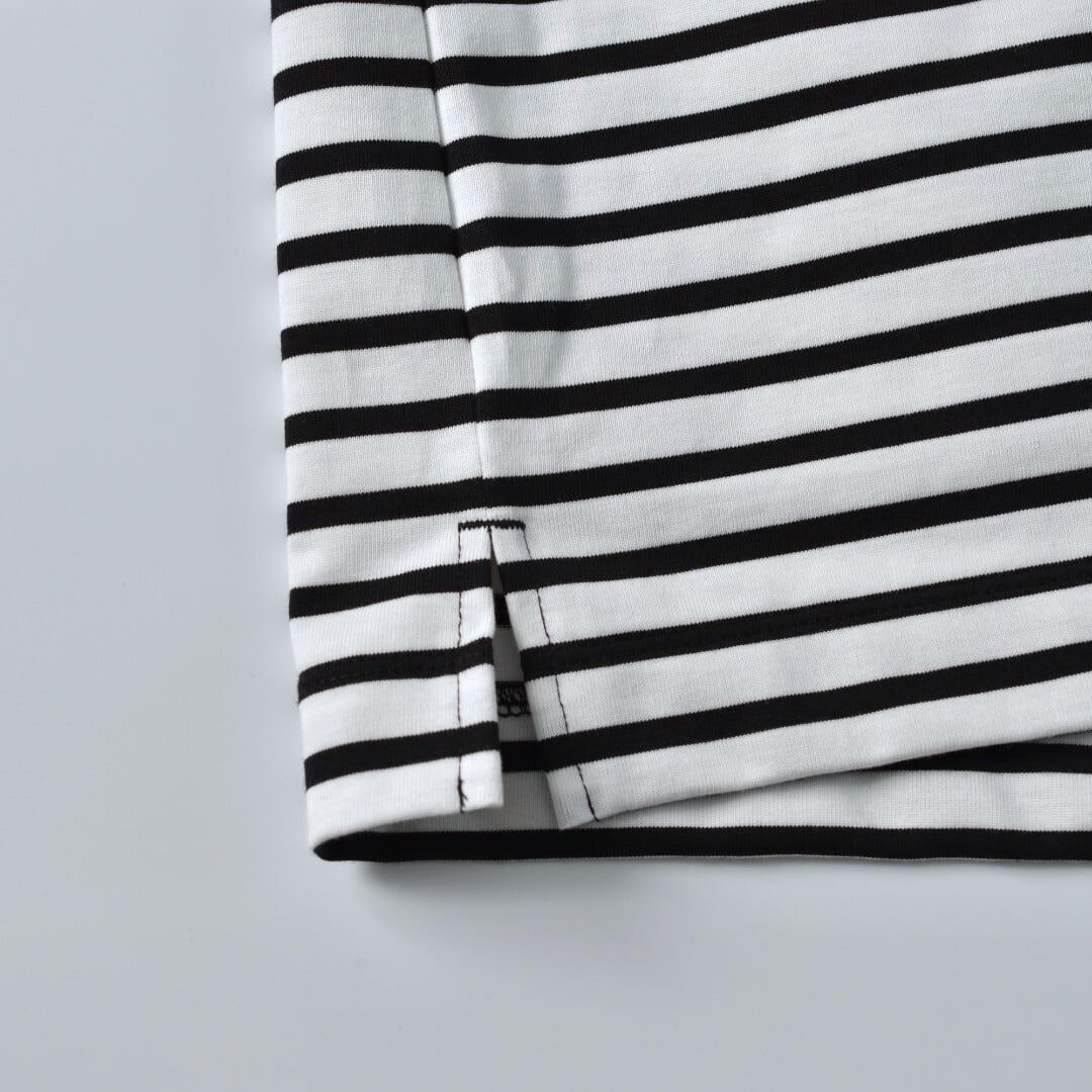 Manual Alphabet マニュアルアルファベット ファンクショナルPRDボーダーワイドTシャツ・ホワイトxブラック【メンズ】