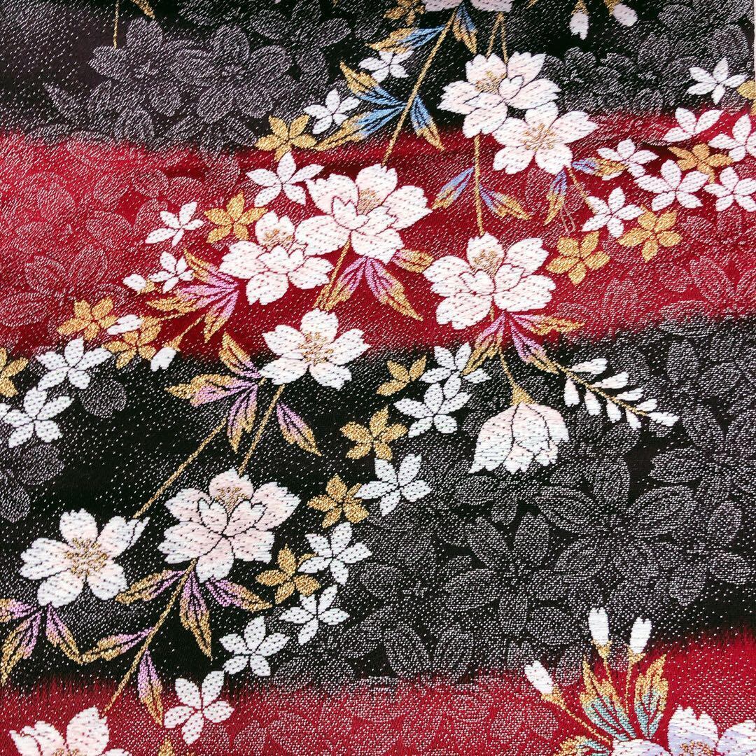 BY ◆54◆振袖用袋帯　六通　桜　赤　黒紫　金糸