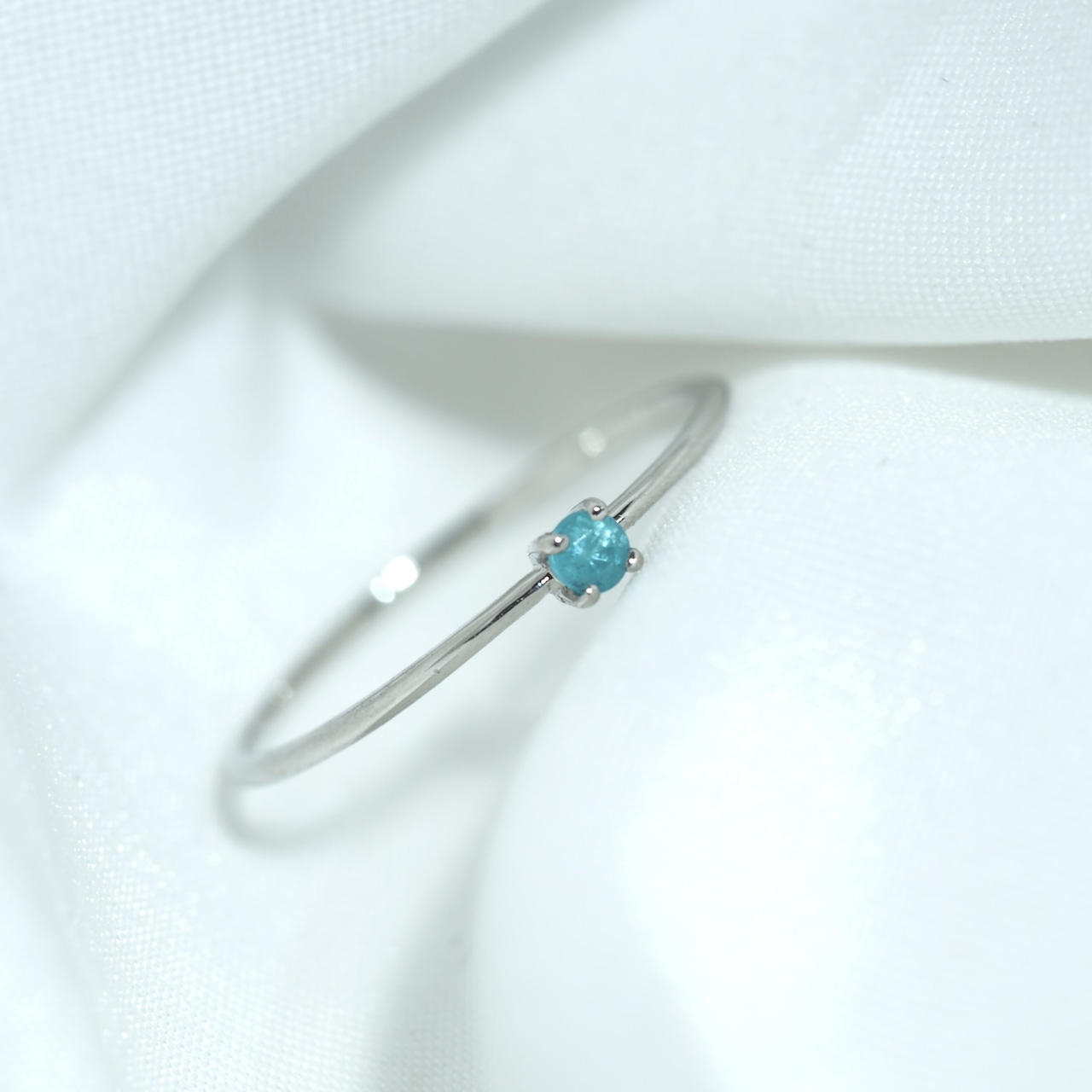パライバトルマリン ブラジル産 リング 0.06ct pt900 Paraiba Tourmaline