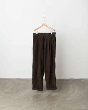 1980s vintage “GIORGIO ARMANI” cotton moleskin tuck trousers / Made In ITALY