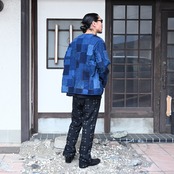 KUON(クオン)Vintage Boro Patchwork V-neck Jacket スタイル