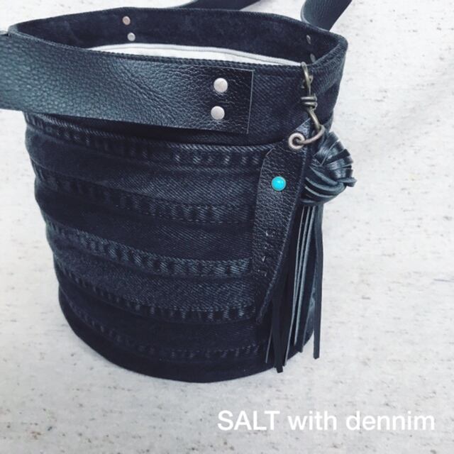 BlackDenimバケツトートmini No.3544