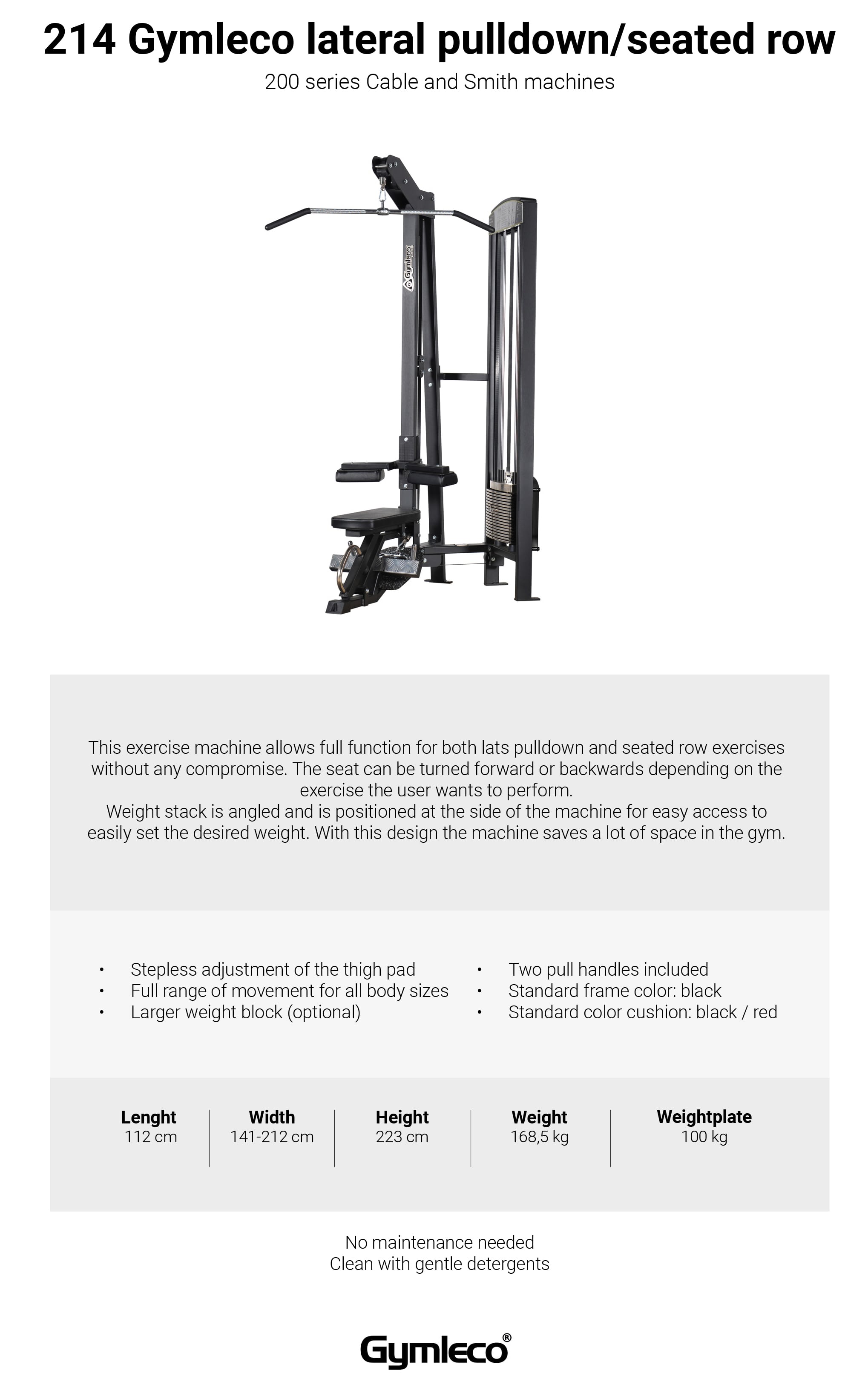 214 ラテラルプルダウン/シーテッドロー | gymlecojapan