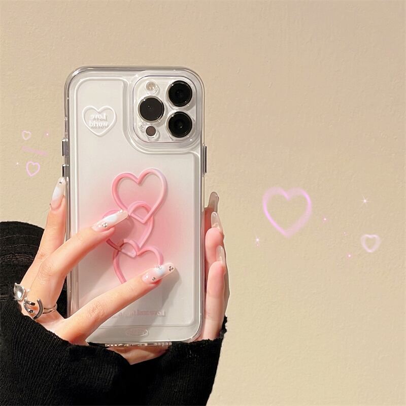 iPhone14 Pro Max 13 12ケース ハート 透明 スリム かわいい