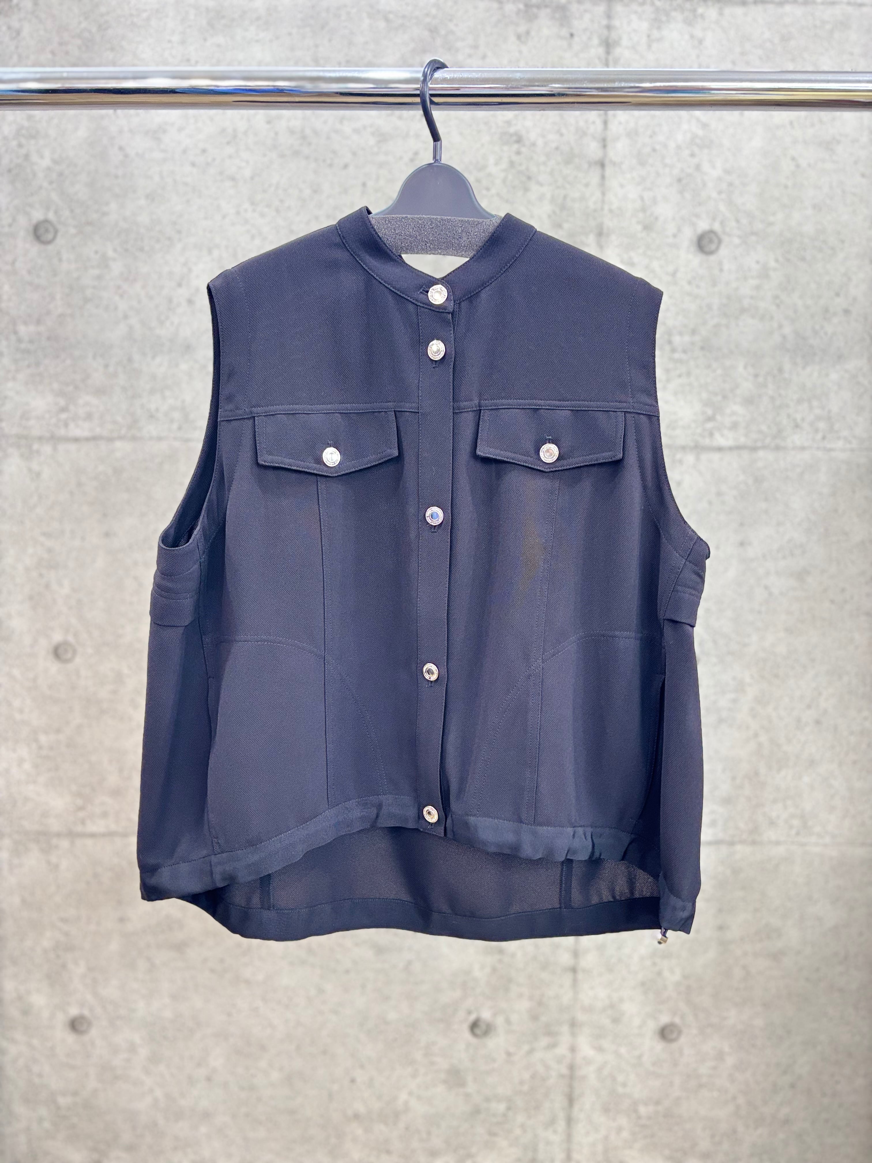 【送料無料】CYNICAL(シニカル) スタンドカラーシアーベスト ブラック シアー メッシュ 大人カジュアル 手洗い可能 612-94016