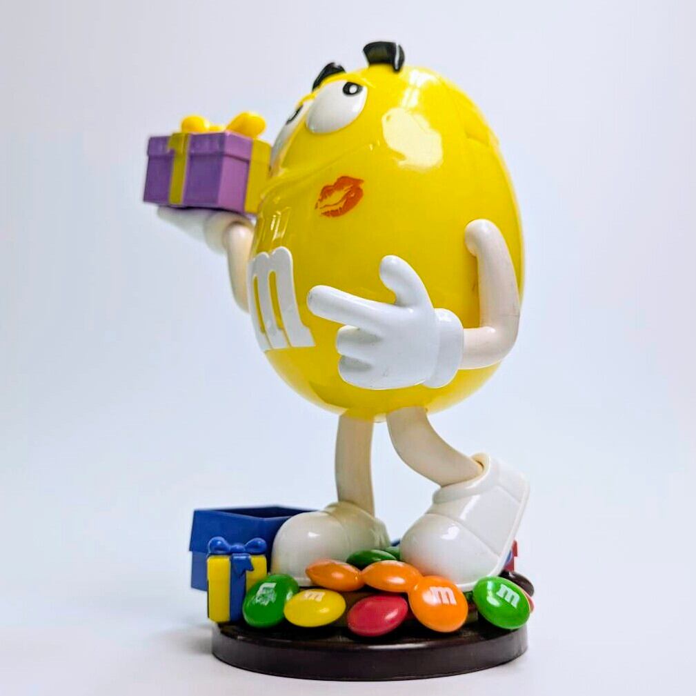 ☆ VINTAGE JUNK ☆【 m&m's  ( エムアンドエムズ ) 】ディスペンサー コレクション / プレゼントボックス / イエロー 〚アメリカン雑貨 アメトイ〛