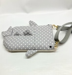 スマホポシェット　ミニショルダー　ジンベエザメ｜とりさん工房ーかわいいハンドメイドポーチ