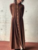 Vintage Corduroy Collarless Dress 