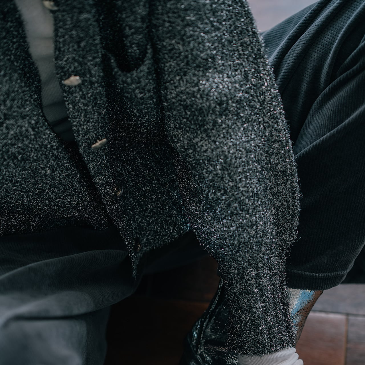 【新品】LINKABLE グリッターカーディガン(シルバー) グリッターカーディガン(シルバー) | LINKABLE