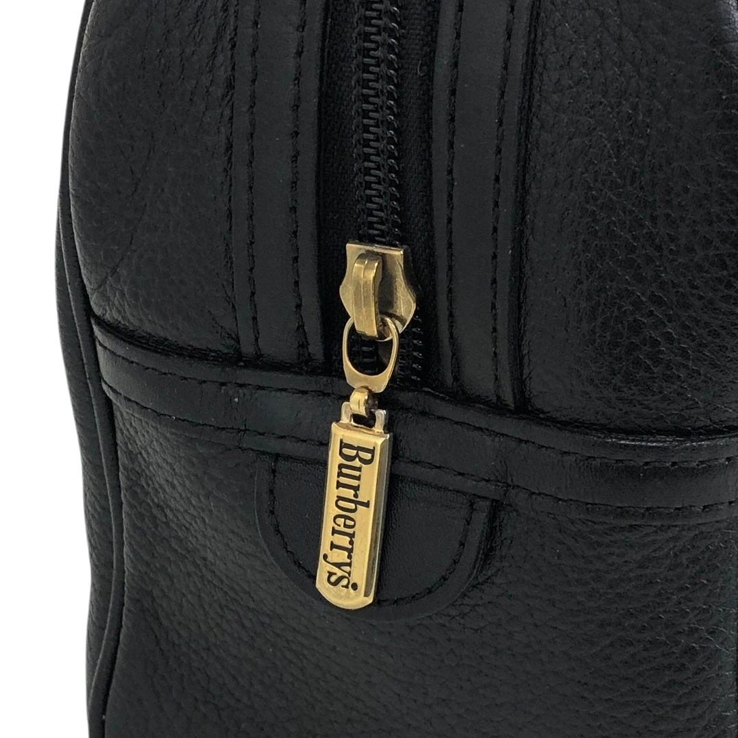 BURBERRY バーバリー ハンドバッグ ブラック ロゴ レザー ミニボストン