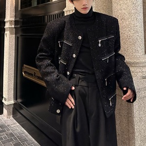 ジップデザインノーカラージャケット C10520