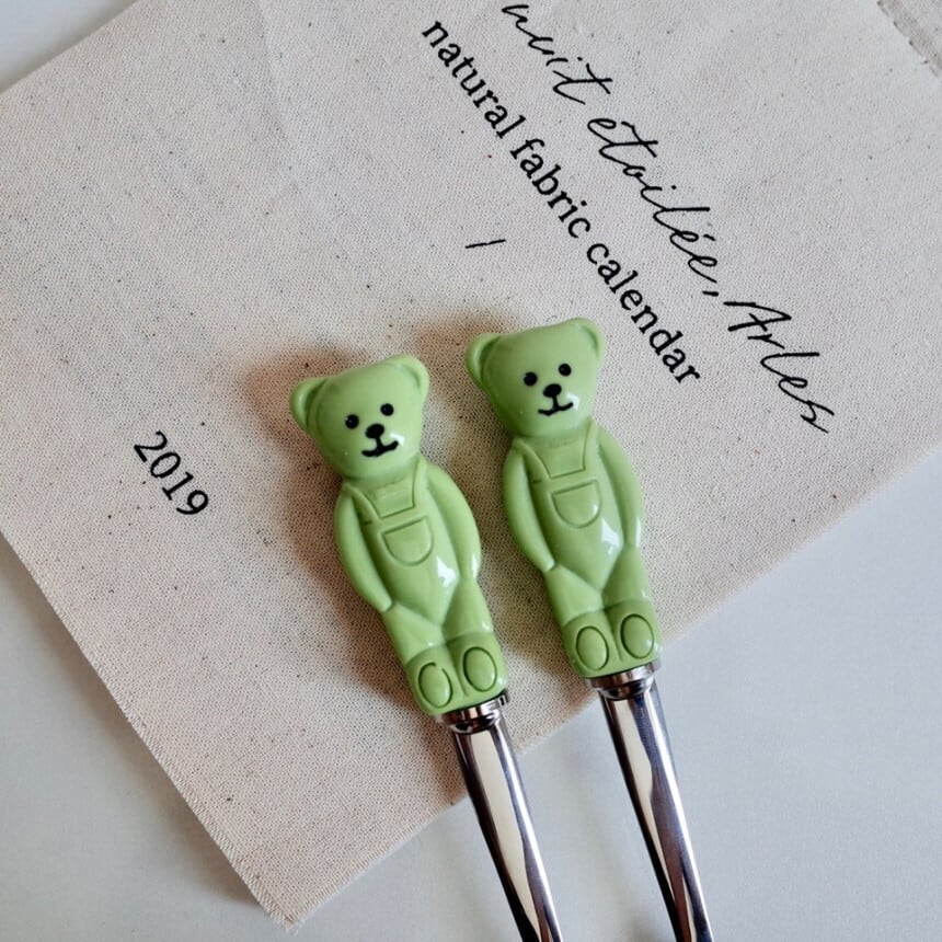 bear spoon fork SET ver.1 7colors / くまさん スプーン フォーク