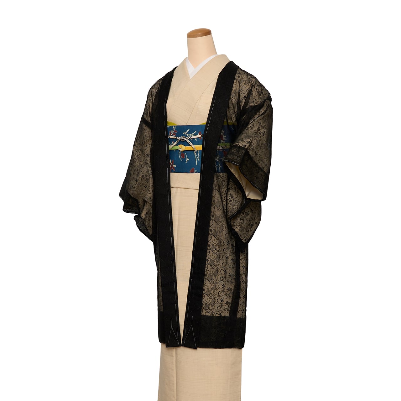 平和屋着物●上質な色無地　流水花地紋　鴇浅葱色　正絹　逸品　CABC8160gh 平和屋着物▽上質な色無地 単衣 草花地紋 薄縹色 正絹 逸品 AABF8297jh