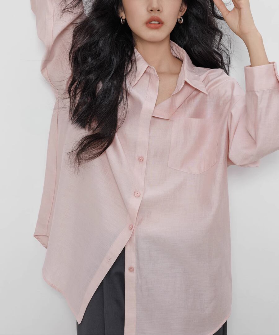 シルク混◆シアーシャツ【t-10623】