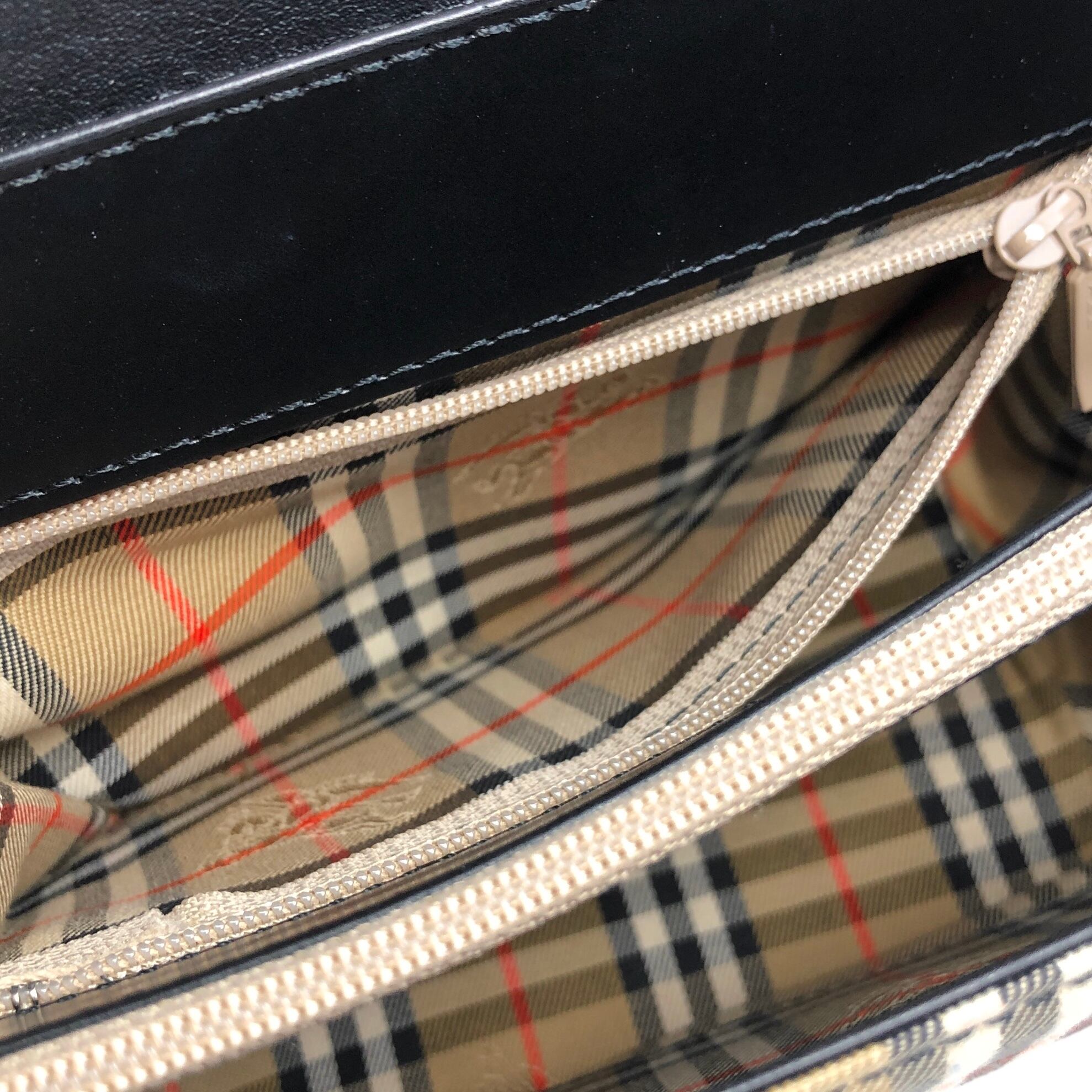 BURBERRY バーバリー ノバチェック ハンドバッグ ブラック ロゴ