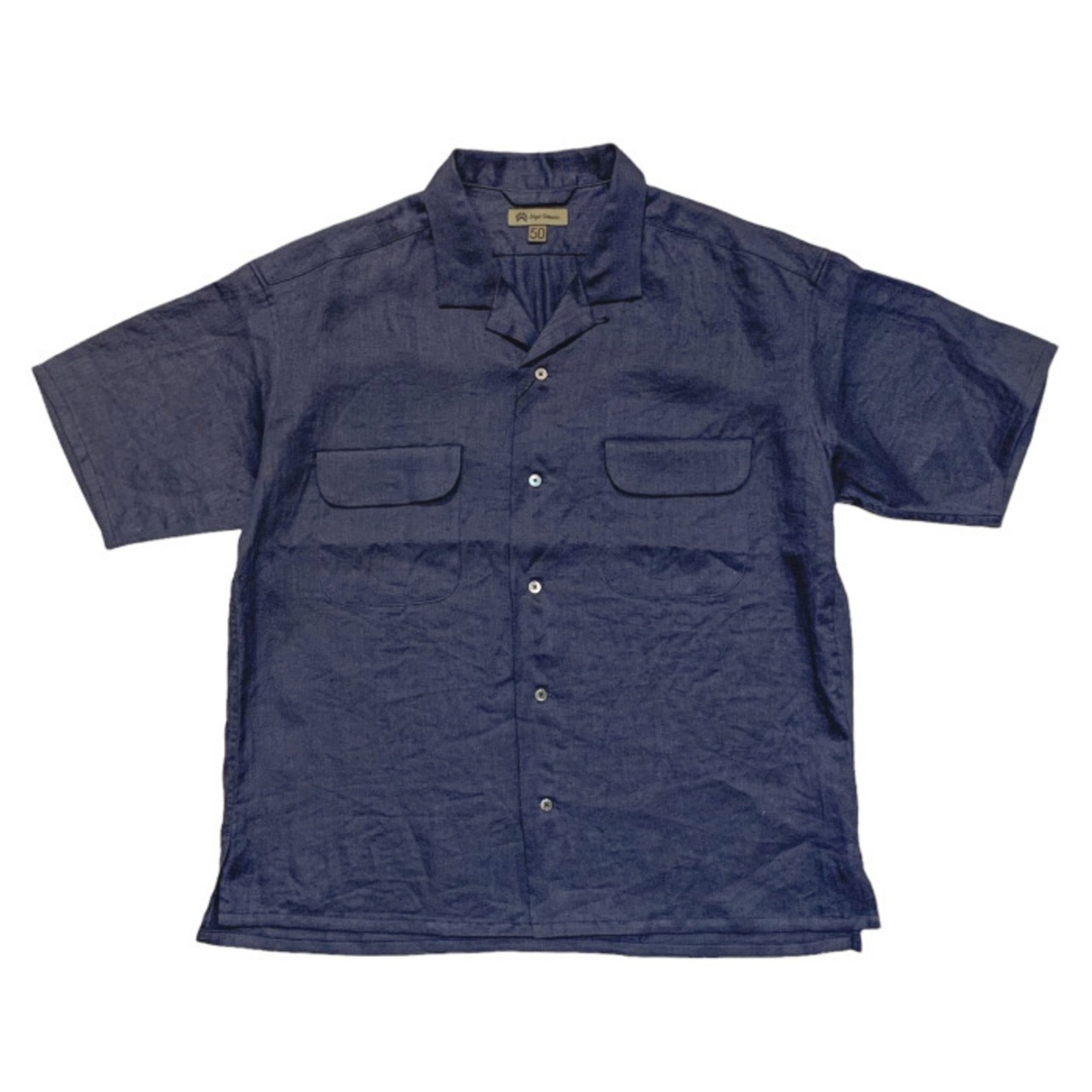Nigel Cabourn / OPEN COLLAR SHIRT - LINEN TWILL (ナイジェル 