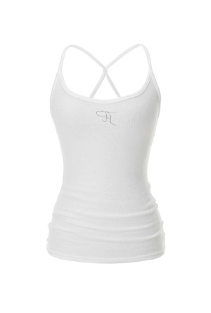 [threetimes] Jewel cross back tank top (White) 正規品 韓国ブランド 韓国通販 韓国代行 韓国ファッション スリータイムズ 日本 店舗