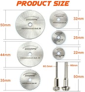 スリッターブレード 丸鋸刃セット 切削ディスク チップソー 丸鋸刃 切削ディスク ミニルーター ビットセット カッター 切断砥石 アルミ切断 切削ディスク直径 （22mm 25mm 32mm 35mm 44mm 50mm）切断鋸 彫刻工具 小径 HSS鋼 金属 木工用 電動研削盤 丸鋸刃セット 電気ドリルに適用可能 高速度鋼切削ディスク 砥石 切断鋸 超硬丸鋸刃 木工用ブレード ミニルーターアクセサリミニルーター/ルーター/マイクログラインダー用(6枚刃+マンドレル*2本 8点セット)