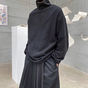 Oversized Fleece High-Neck T-shirt【TR3328】