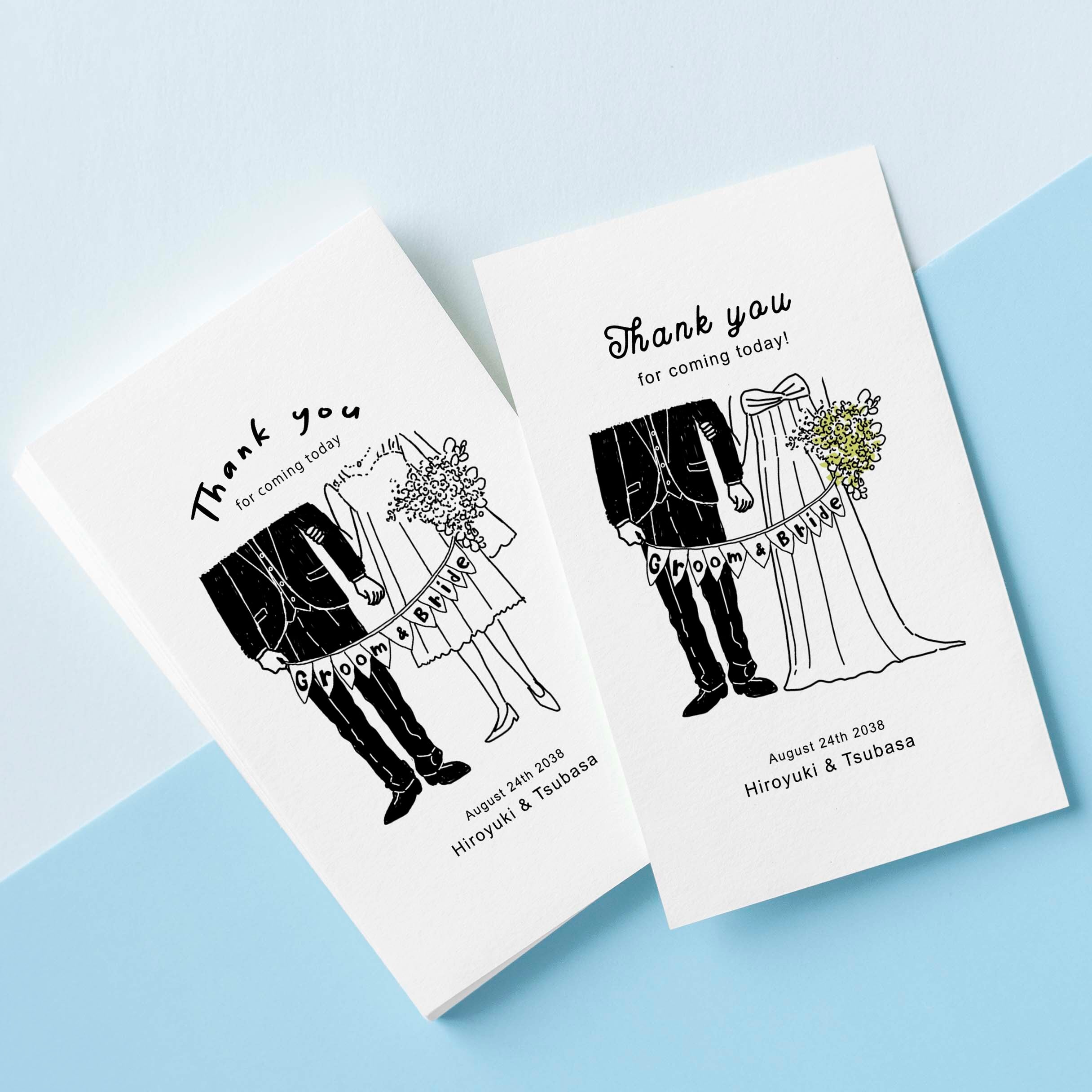 サンキューカード【新郎新婦イラスト2】 | DIY store PBW