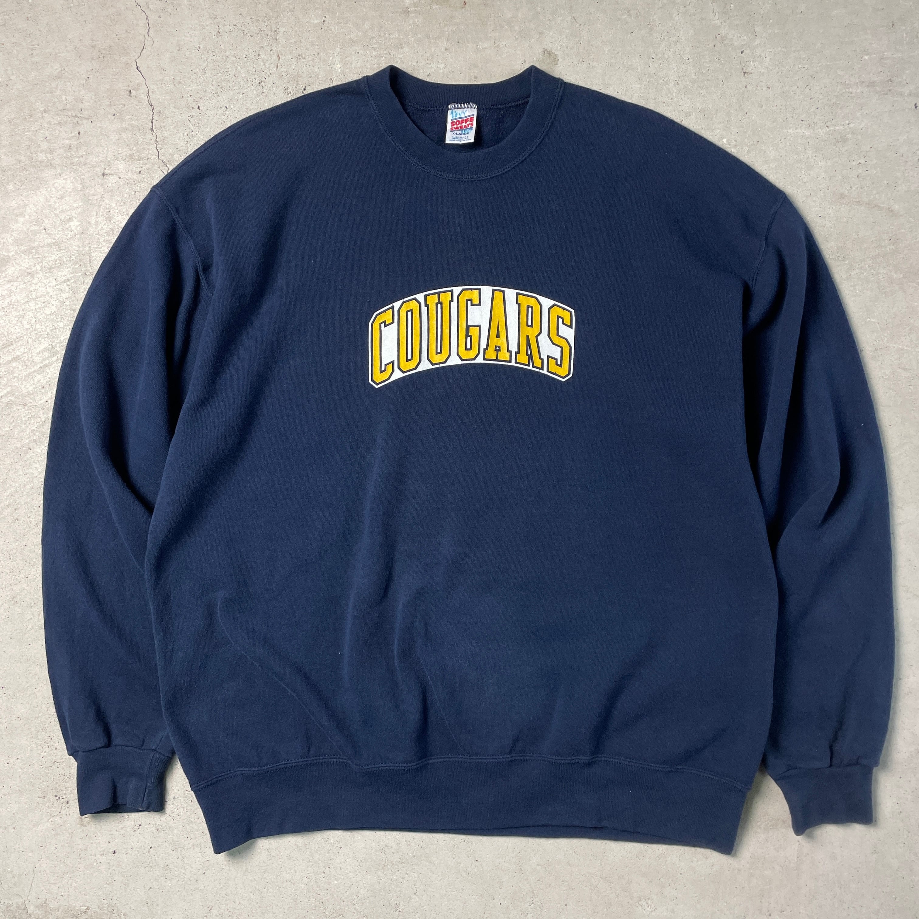90年代 USA製 COUGARS カレッジロゴ プリント スウェットシャツ メンズ  
