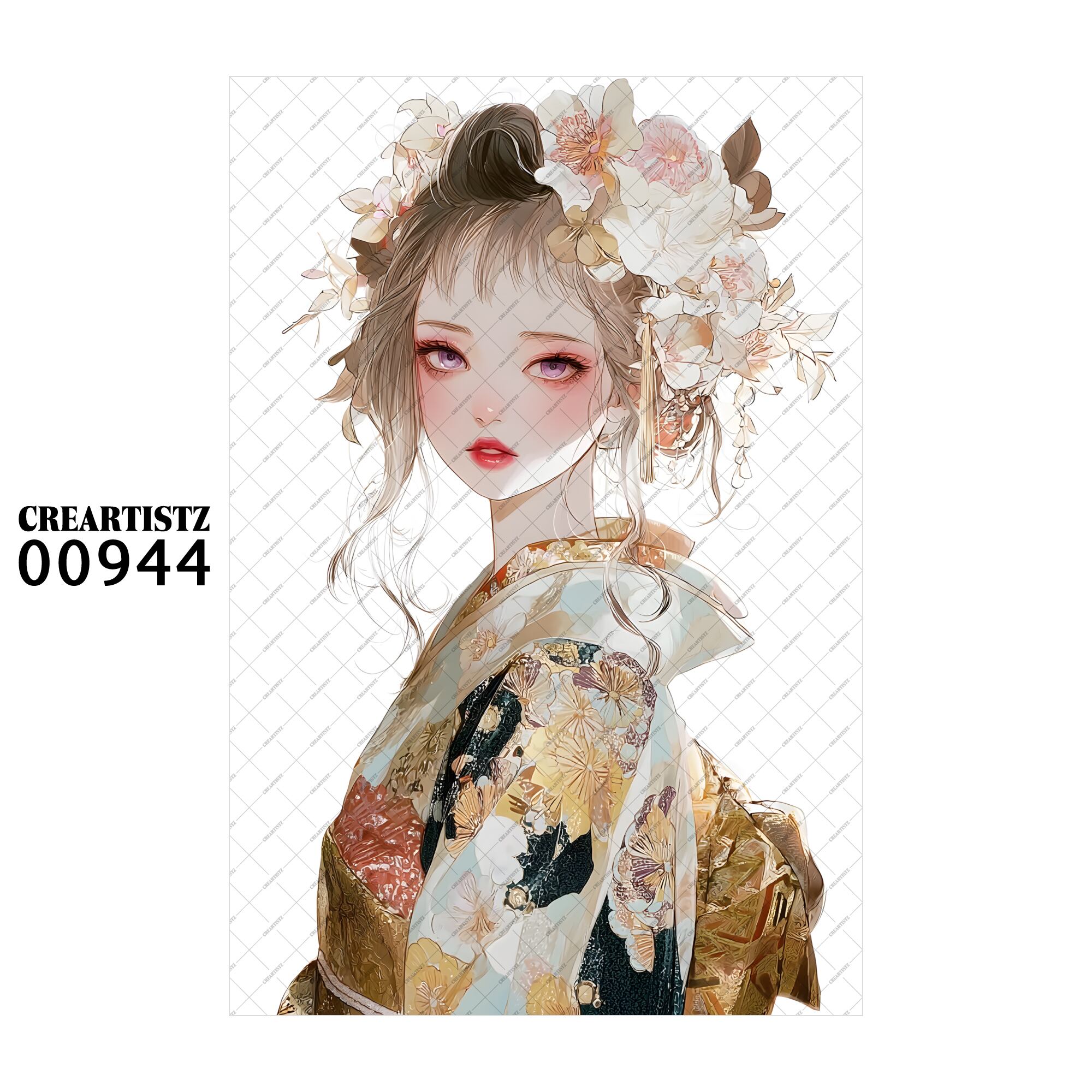 00944 ガール キュート オリジナル ペーパー/ステッカー 4枚セット CREARTISTZ