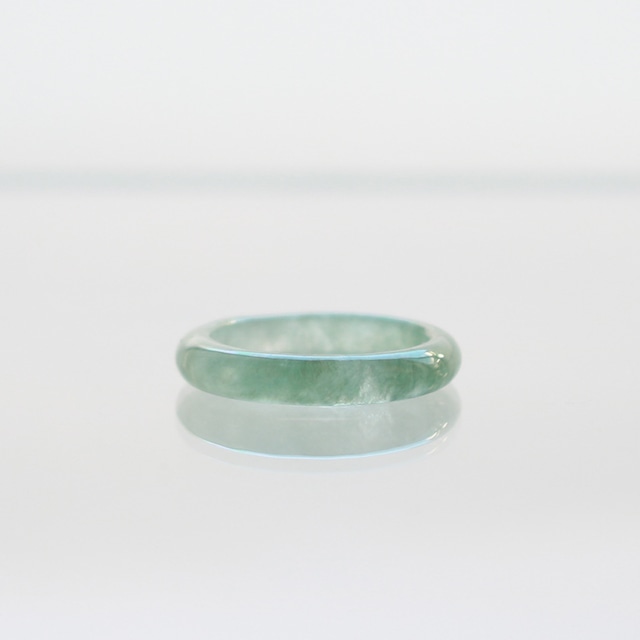 【16号】透明～薄緑 翡翠くり抜き甲丸リング A貨翡翠A貨翡翠 jd_rg2186