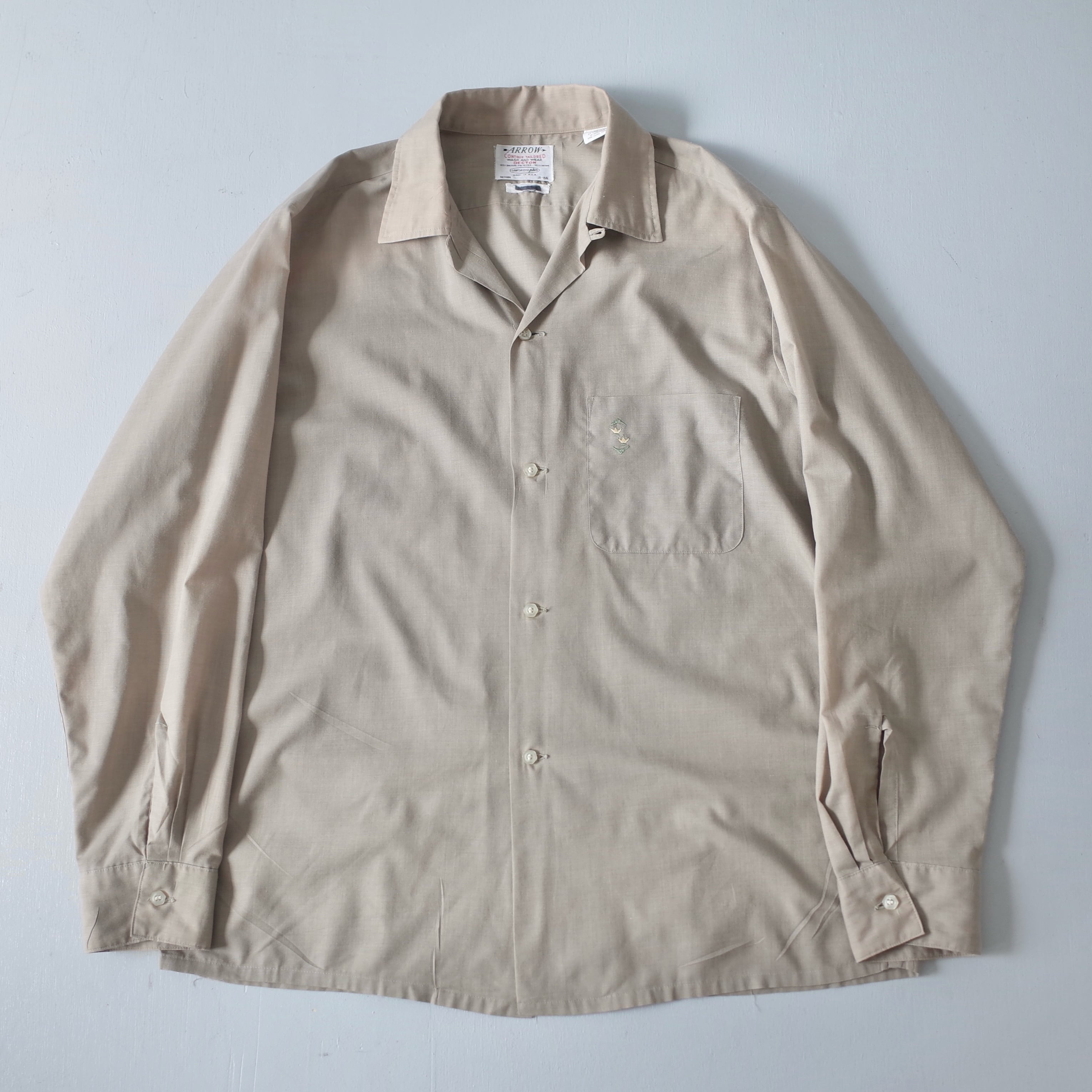 VINTAGE】 60's~70's Ombre Stripe Open Collar Shirt l/s | FINCH