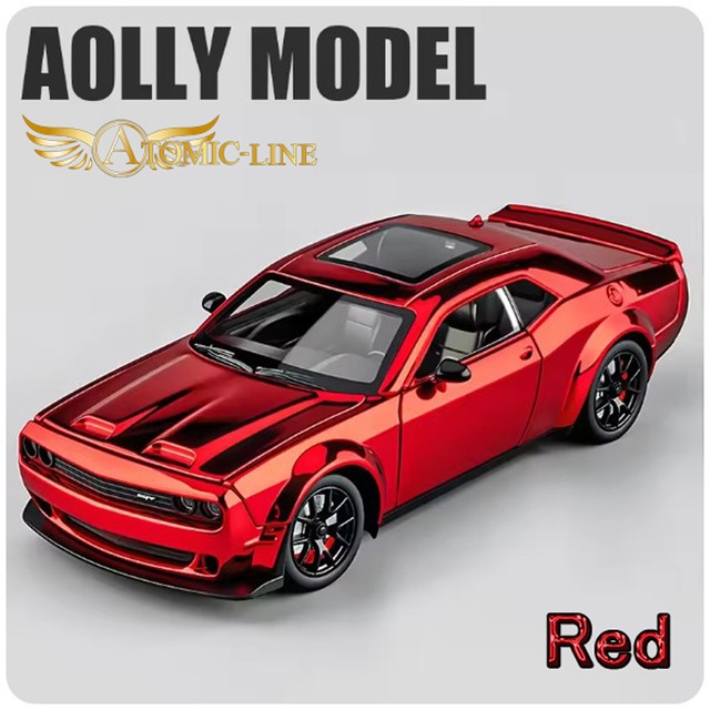 ダッジ チャレンジャー SRT ヘルキャット レッドアイ 1/24 ミニカー 全3色 ライト点灯 合金モデル 模型 ジオラマ