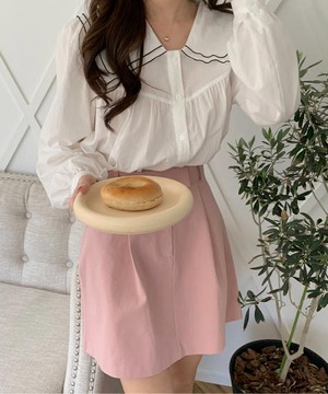 《即納商品》cinnamon mini skirt (ivory / pink)