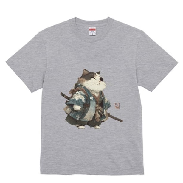 波斬り仁義の猫侍  /Tシャツ 半袖