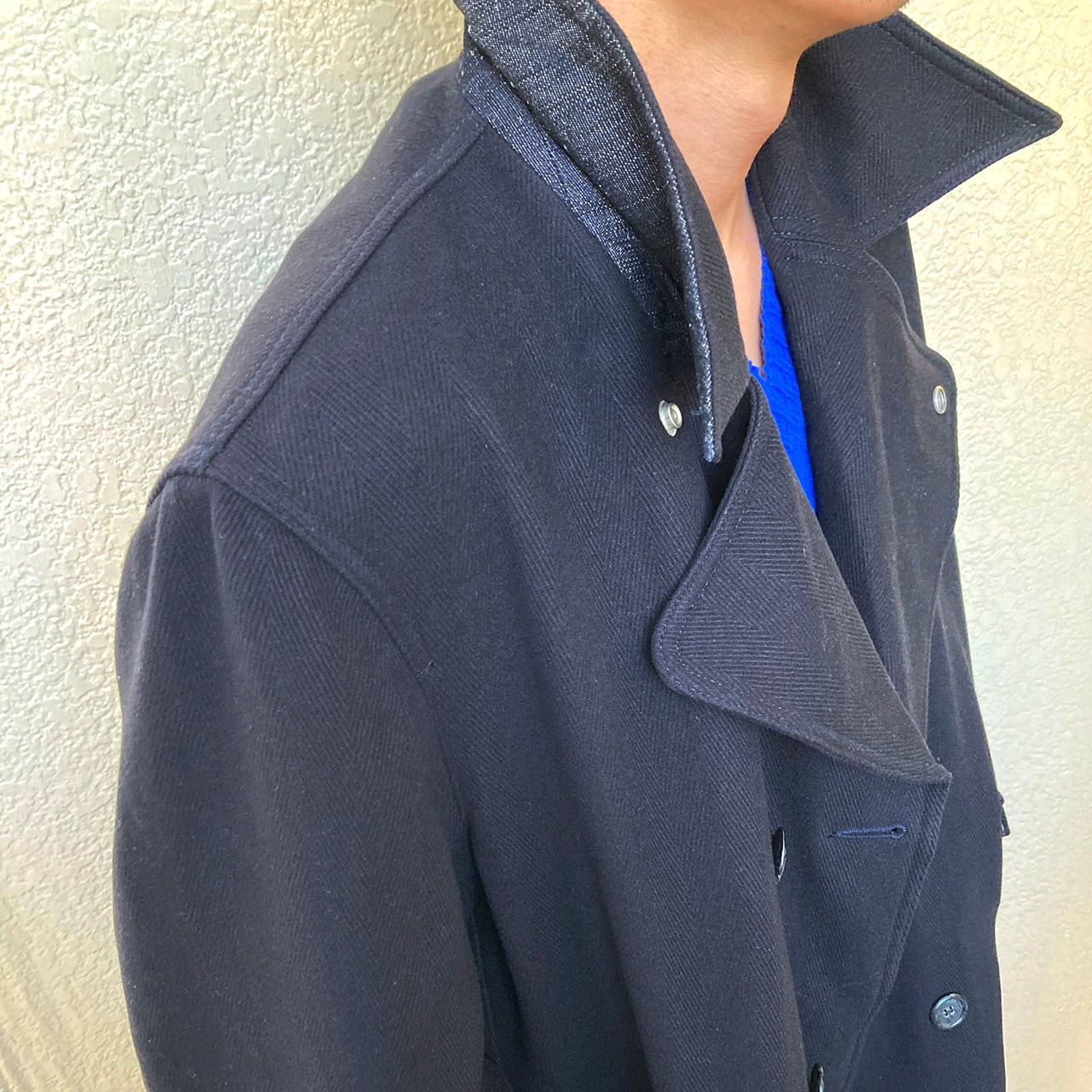 90'S ARMANI JEANS 48 P-Coat made in Italy Vintage ウールカシミヤ