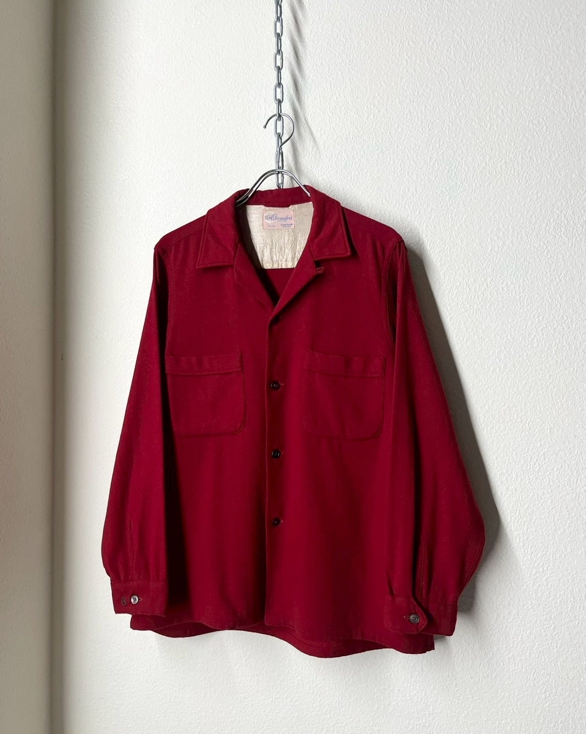 60s Alexander's Wool Open Collar Shirt