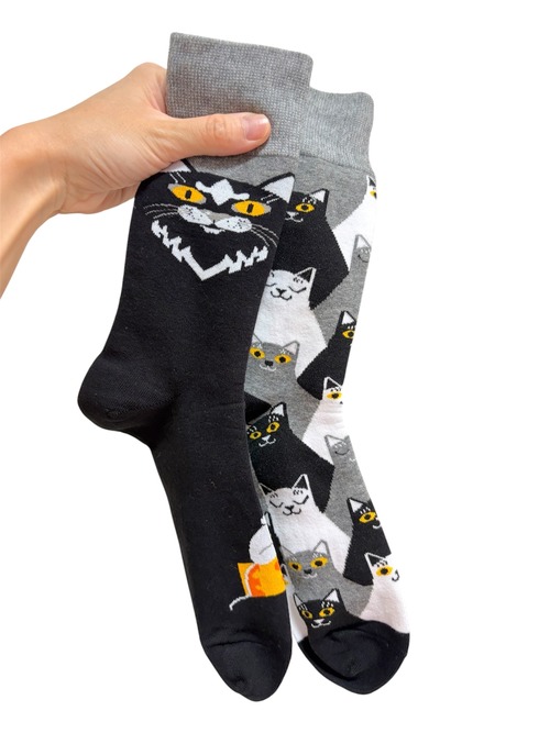 【solmu】 asymmetry  socks（ネコ）