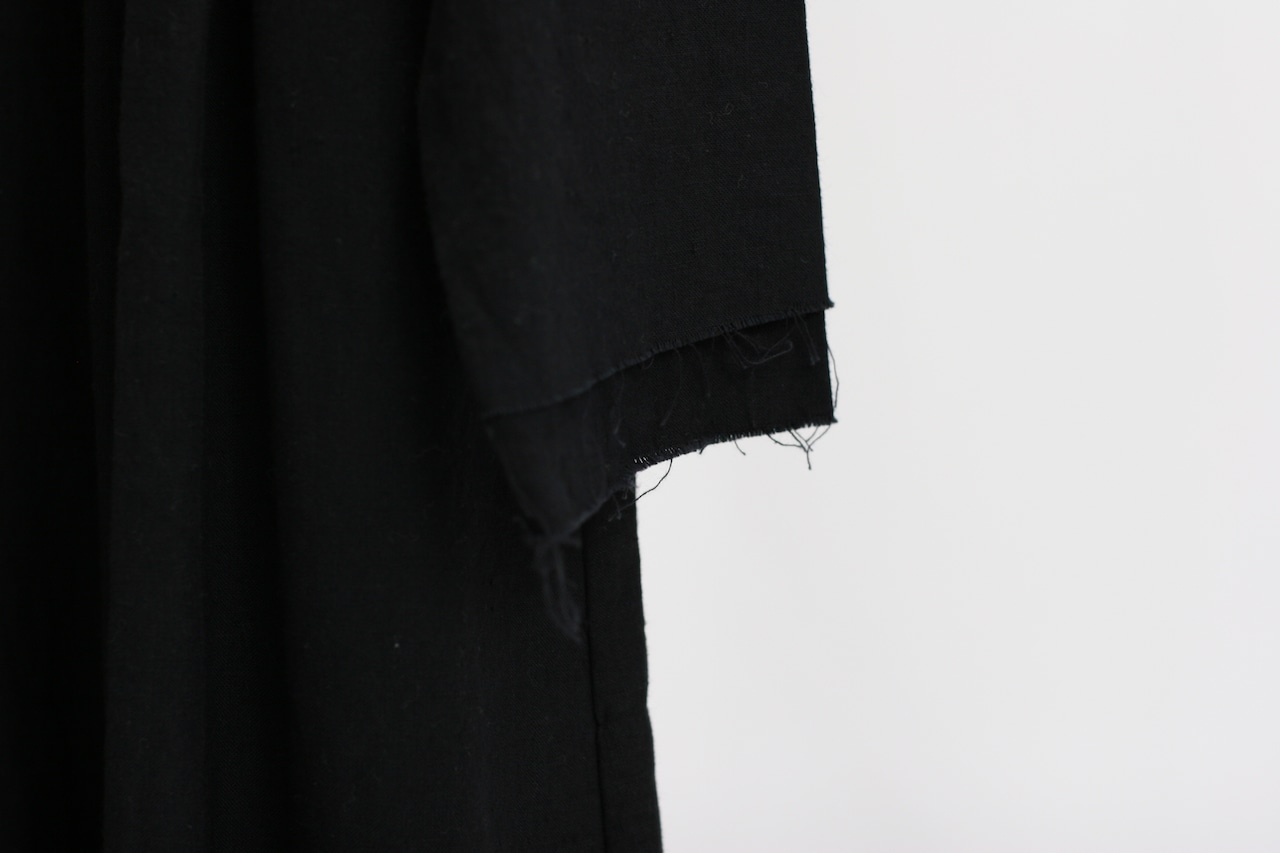 【GUPTIHA】Sobakasu Khadi Millefeuille Collar Dress / D.Navy(63209-096)