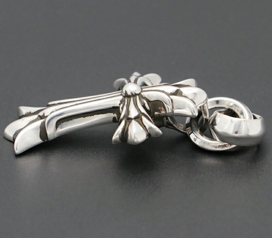 ChromeHearts スモールダブルCHクロス with ベイル クロムハーツダブルCHクロスペンダントスモールwithベイル|クロム