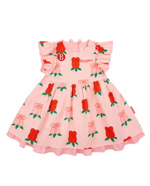 [BEBE DE PINO] All over rose baby frill dress 正規品 韓国ブランド 韓国ファッション 韓国代行 韓国通販 ベベドピノ bebedepino 日本 店舗 韓国 子供服