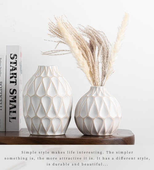 花瓶 幾何学 ダイヤモンド パターン フラワーベース ジオメトリック モダン 装飾 花器 陶器 北欧 ミニマル デザイン インテリア