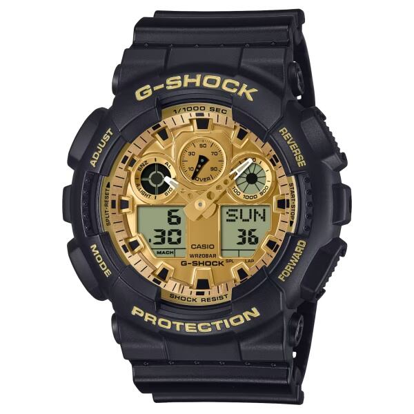 国内正規品 CASIO G-SHOCK カシオ Gショック Black and Gold Series 20気圧防水 ショックレジスト メンズ腕時計 GA-100GGB-1A9JF