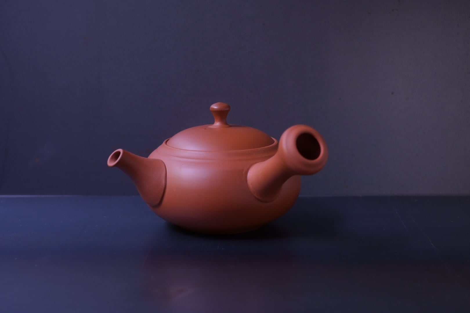 中国清時代 朱泥急須 名月銘 横幅12㎝ 東Y6-0603②トヒチサ 中国清時代