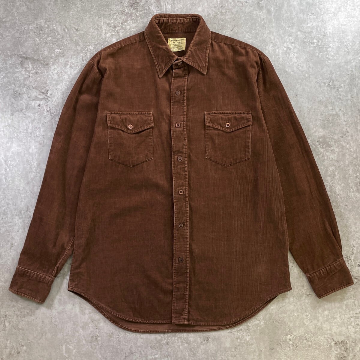 Sears コーデュロイ スタジャン L ブラウン 70年代 USA製 Sears シアーズ D/51 Wフラップ コーデュロイシャツ