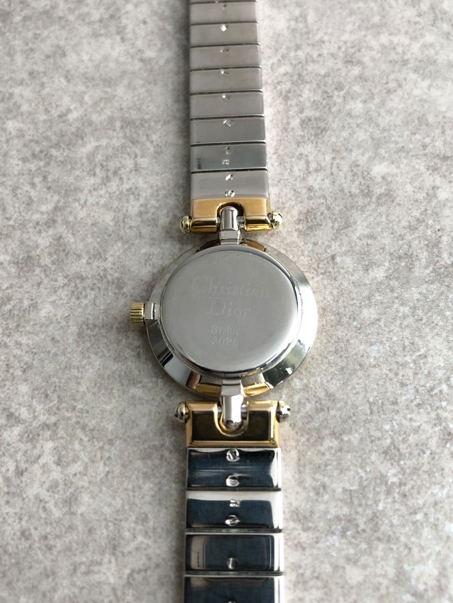 Christian Dior クリスチャン ディオール 腕時計 シルバー×ゴールド ステンレススチール 3025クウォーツ vintage ヴィンテージ オールド h2x5fz