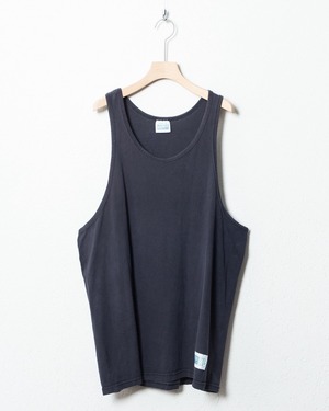"DISCUSS" good faded blank tank-top / Made In USA / COLOR:BLACK