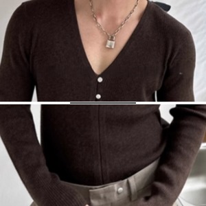 DeepVネック薄手ニット　0866